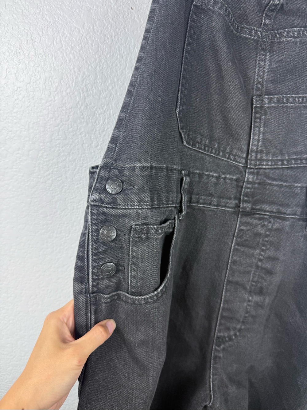 Free people We The Free Ziggy Denim Overall in Mineral Black size L - Picture 5 of 13